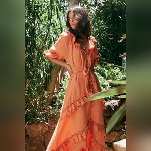 Free People Oh So Romantic Ruffled Maxi Dress